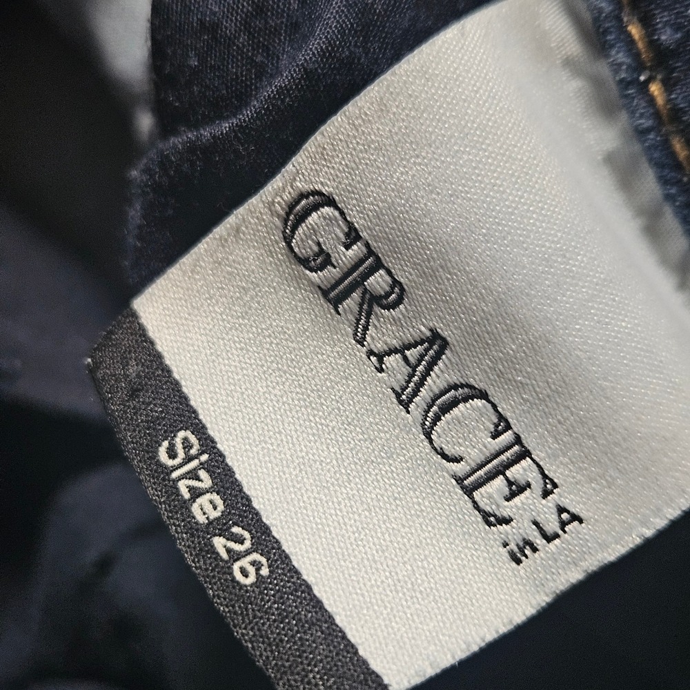 Grace in LA Floral Embroidered Skinny Jeans Womens 26x29 Boho Chic Festival - Picture 4 of 8